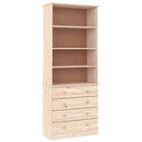 Bookcase with Drawers ALTA 77x35x186.5 cm Solid Wood Pine 353953