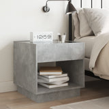 ZNTS Bedside Table with Infinity LED Concrete Grey 50x50x50 cm 3284087