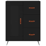 Highboard Black 69.5x34x180 cm Engineered Wood 3189478