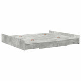 Storage Bed Frame Concrete Grey 180 x 200 cm Engineered Wood 3335272