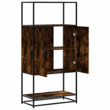 Highboard Smoked Oak 68x35x139 cm Engineered Wood and Metal 849041