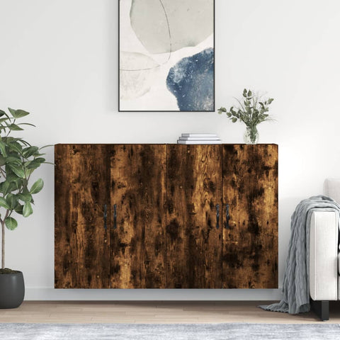 Wall Mounted Cabinets 2 pcs Smoked Oak Engineered Wood 3197894