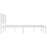 Metal Bed Frame without Mattress with Headboard White 193x203cm 352535