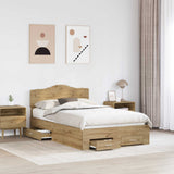 Bed Frame with Drawer Artisan Oak 120 x 190 cm Engineered Wood 3413228