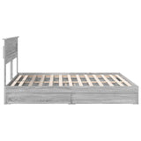 Storage Bed Grey Sonoma 200 x 200 cm Engineered Wood 3409892