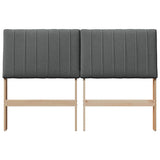 Upholstered Headboard Dark Grey 140 cm Solid Pine Wood 879395