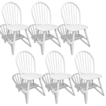 ZNTS Dining Chairs 6 pcs White Solid Rubber Wood 272090