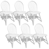 ZNTS Dining Chairs 6 pcs White Solid Rubber Wood 272090