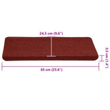 Stair Mats Self-adhesive 30 pcs Red 65x24.5x3.5 cm 3365916