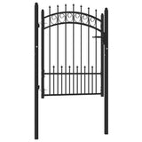 146389 Fence Gate "EMMEN" with Spikes Steel 104x109,5 cm Black
