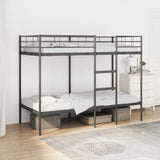 Bunk Bed without Mattress Black 90x200 cm Steel 42000322