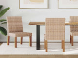 Dining Chair 2 pcs Natural 45 x 54 x 93 cm Solid Mahogany Wood 42012422