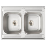 Sink Base Cabinet Lucca 2 pcs High Gloss White Engineered Wood 3315013