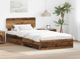 Bed Frame with Headboard Old Wood 100 x 200 cm Engineered Wood 3412416