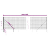 Wire Mesh Fence with Spike Anchors Anthracite 1.4x25 m 154267