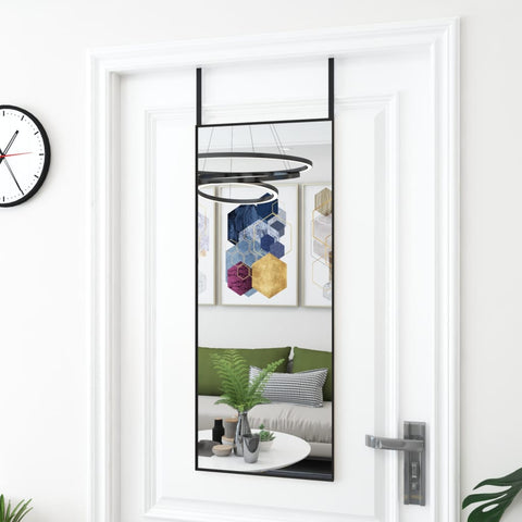 ZNTS Door Mirror Black 40x100 cm Glass and Aluminium 327408