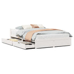 ZNTS Bed Frame without Mattress White 140x190 cm Solid Wood Pine 3301681