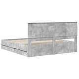 Bed Frame with Drawer Concrete Grey 180 x 200 cm Engineer Wood 3410159