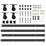Sliding Door Hardware Kit 305 cm Steel Black 3295783