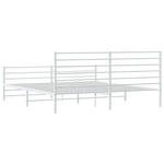 Metal Bed Frame without Mattress with Footboard White 200x200cm 352393