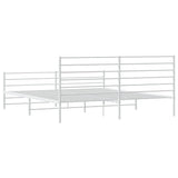 Metal Bed Frame without Mattress with Footboard White 200x200cm 352393