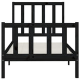 Bed Frame without Mattress Black 100x200 cm Solid Wood 3106827