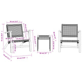 3 Piece Bistro Set Beige Poly Rattan and Solid Wood Acacia 365867