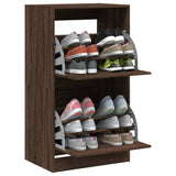 Shoe Cabinet with 2 Flip-Drawers Brown Oak 60x42x108 cm 3214391