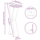 Coffee Table Legs X-Shaped 2 pcs Natural Steel 28x cm Steel 4012891