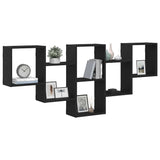 ZNTS Wall Shelf Black Oak 159x18x66 cm Engineered Wood 868073