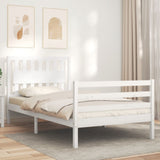 Bed Frame without Mattress White 100x200 cm Solid Wood 3194302