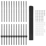 Welded Wire Fence with Post 25 x 1 m Hot-Dip Galvanised Steel 3336600