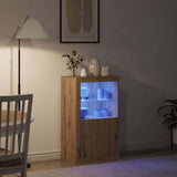 LED Sideboard Artisan Oak 60.5 x 37 x 100 cm Engineered Wood 863016