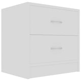 801036 Bedside Cabinets 2 pcs White 40x30x40 cm Engineered Wood