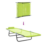 Folding Sun Lounger Folding Green 182 x 55 x 85.5 cm Textilene 42003155