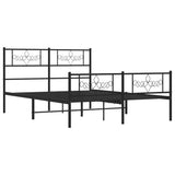 Metal Bed Frame without Mattress with Footboard Black 160x200cm 355288