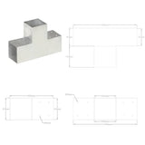 Post Connectors 4 pcs T Shape Galvanised Metal 101x101 mm 145480
