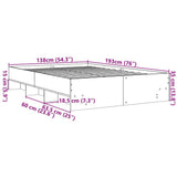 Bed Frame without Mattress Smoked Oak 135x190 cm Double Engineered Wood 3295692