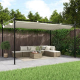 Pergola with Retractable Roof Cream 395x292x230 cm 360117