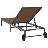 Sunbed Reclining 1-person Brown 206 x 62.5 x 74 cm Poly Rattan 42004128