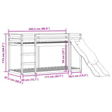 Bunk Bed with Slide&Ladder without Mattress 90x200 cm 3284242