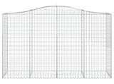 Arched Gabion Baskets 5 pcs 200x50x160/180 cm Galvanised Iron 3145706