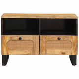TV Cabinet with Drawer Brown 70 x 33x 46 cm Solid Mango Wood 4018045