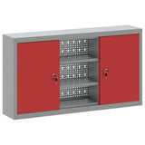 Tool Cabinet with Shelf with Lock Red and Grey 100 x 20 x 55 cm 4103474