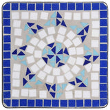 Mosaic Side Table Blue and White Ceramic 46710