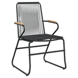 5 Piece Garden Dining Set Black PVC Rattan 3099217
