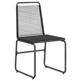 Garden Set 5 pcs Black Metal and Rattan 3422844