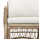 Garden Chair with Cushion Beige 73 x 61 x 77 cm Poly Rattan 42006221