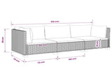 3 pcs Rattan Lounge Set with Cushions GENDT Natural Rattan 3429859