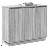 LED Sideboard Grey Sonoma 90 x 32 x 75 cm Engineered Wood 869679